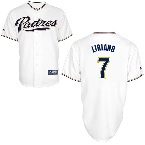 Rymer Liriano #7 Youth Baseball Jersey-San Diego Padres Authentic Home White Cool Base MLB Jersey
